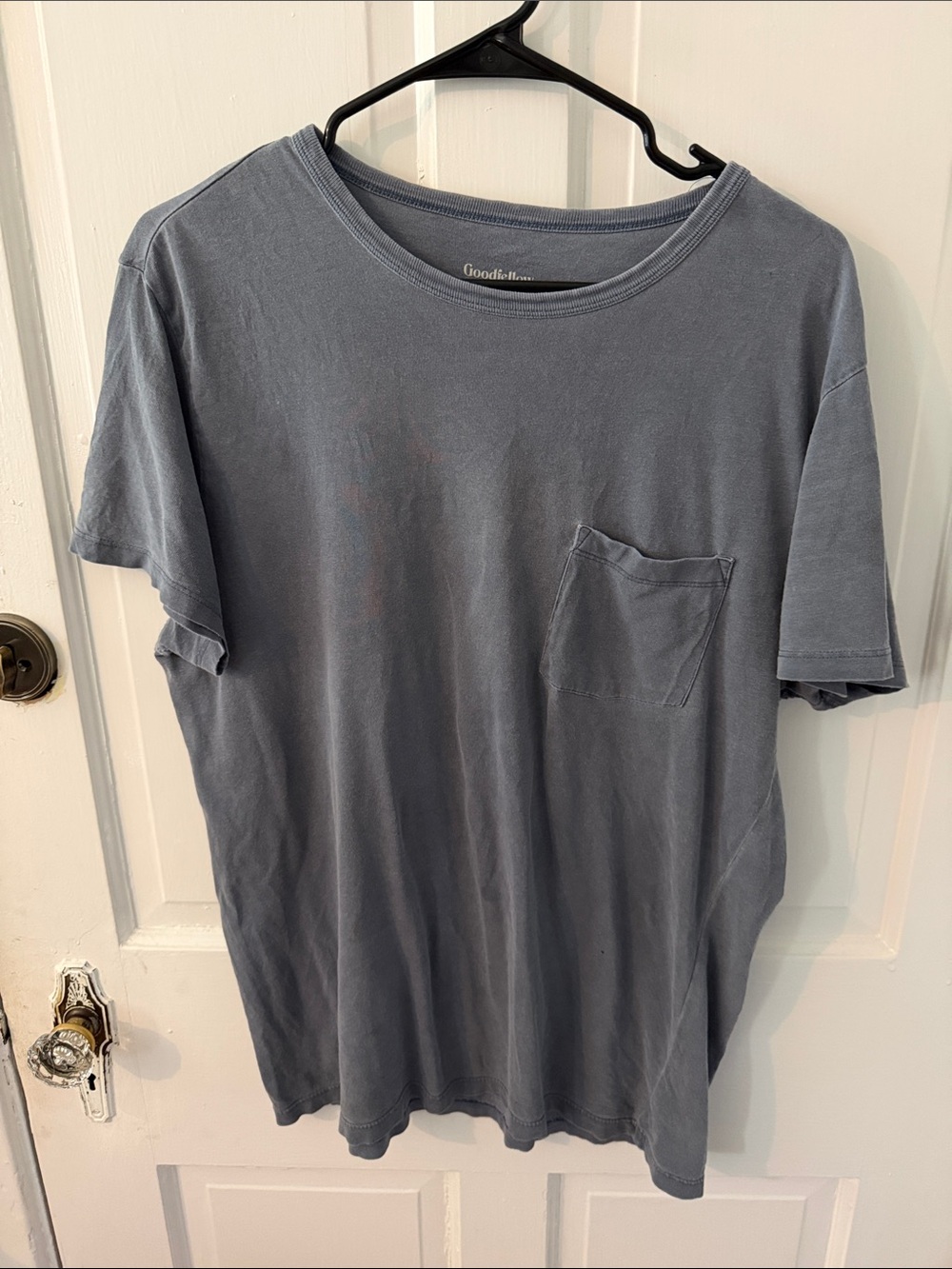 Goodfellow & Co Short-Sleeve Pocket Tee in Washed Blue-Gray